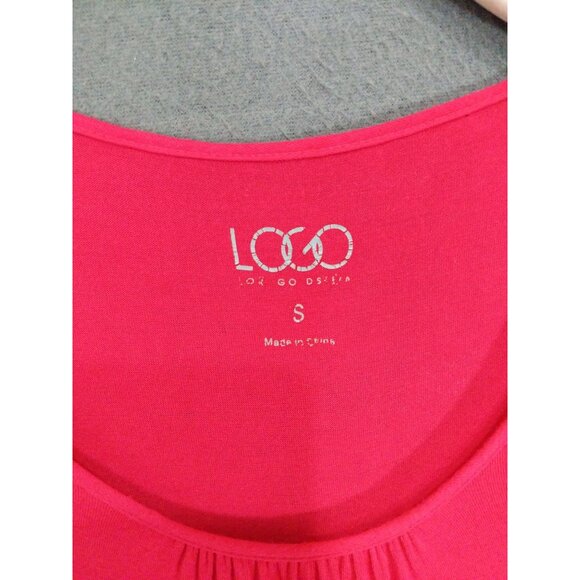 LOGO LORI GOLDSTEIN Womens Tunic Top SZ S Pockets Cinched Cuffs‎ Pink Pleat Neck - Picture 5 of 10